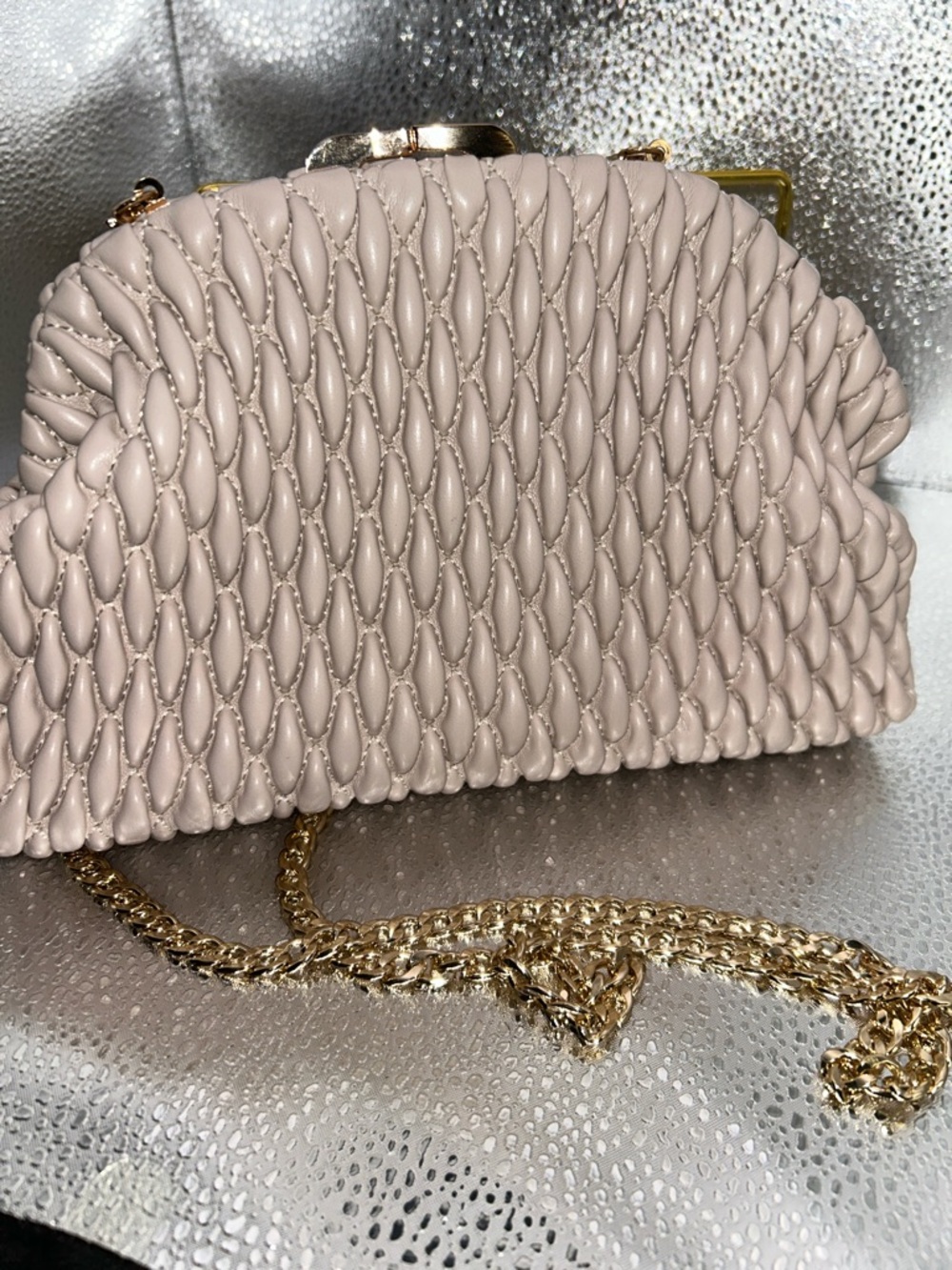 Olga Berg Paige Textured Faux Leather Frame Clutch - Picture 7 of 11